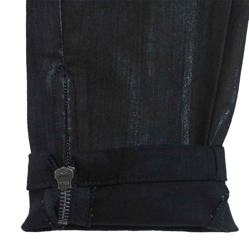 JULIUS ユリウス 717PAM14-C Tucked Knee Skinny Denim コーティング スキニー デニム パンツ ブラック系 3【新古品】【未使用】【中古】