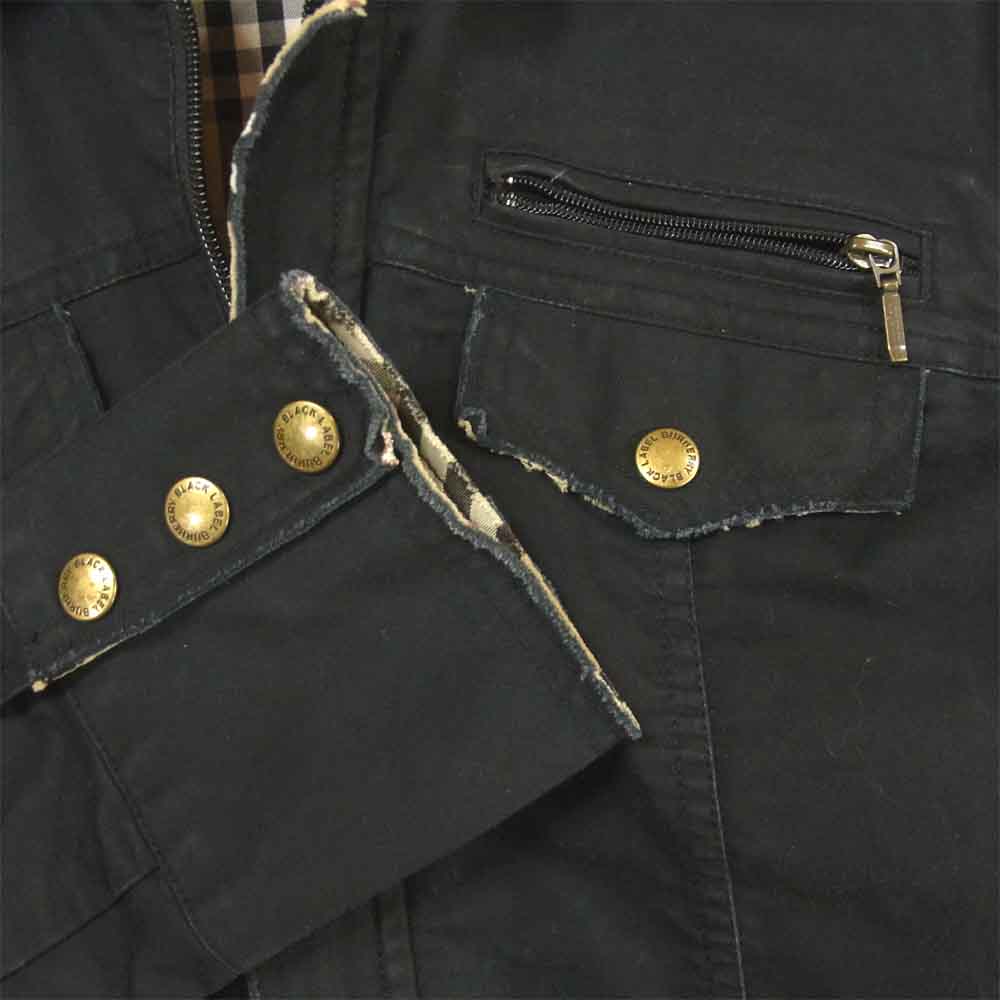 BURBERRY BLACK LABEL バーバリーブラックレーベル BMP63-304-09 ミリタリー シャツ ジャケット 襟ワイヤー ノバチェック ブラック系 M【中古】