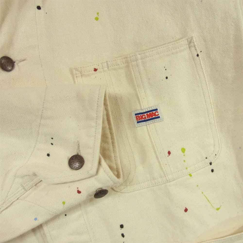 BIG MAC ビッグマック 201-1505 ペイント カバーオール ジャケット コットン 中国製 オフホワイト系 M【中古】