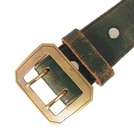 MADE IN GM JAPAN メイドインジーエムジャパン BRIDLE LEATHER BELT ブライドルレザーベルト グリーン系【中古】