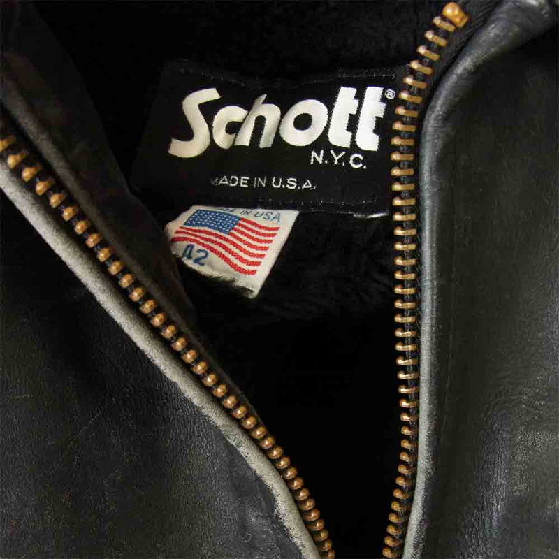 Schott ショット ライダースジャケット at101 vintage肩幅と袖丈教えてください