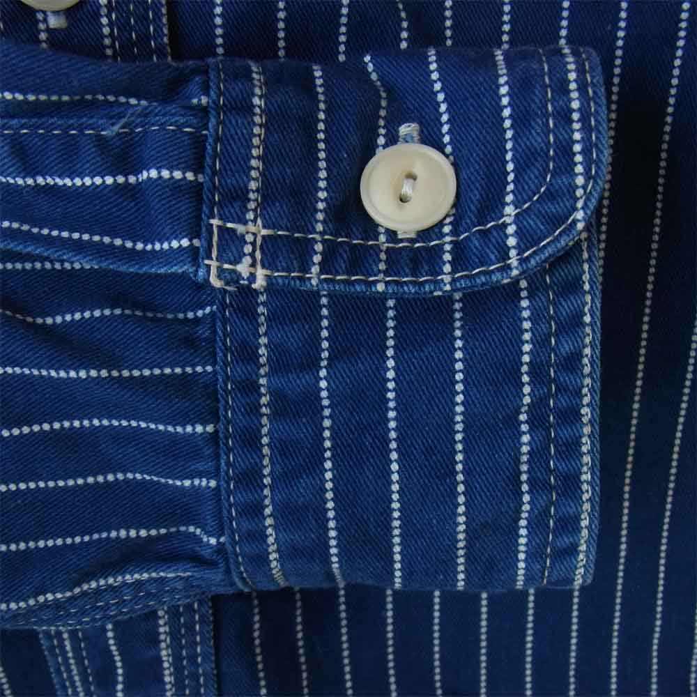 インディゴ ウォバッシュ ワークシャツ インディゴブルー系 1【中古】