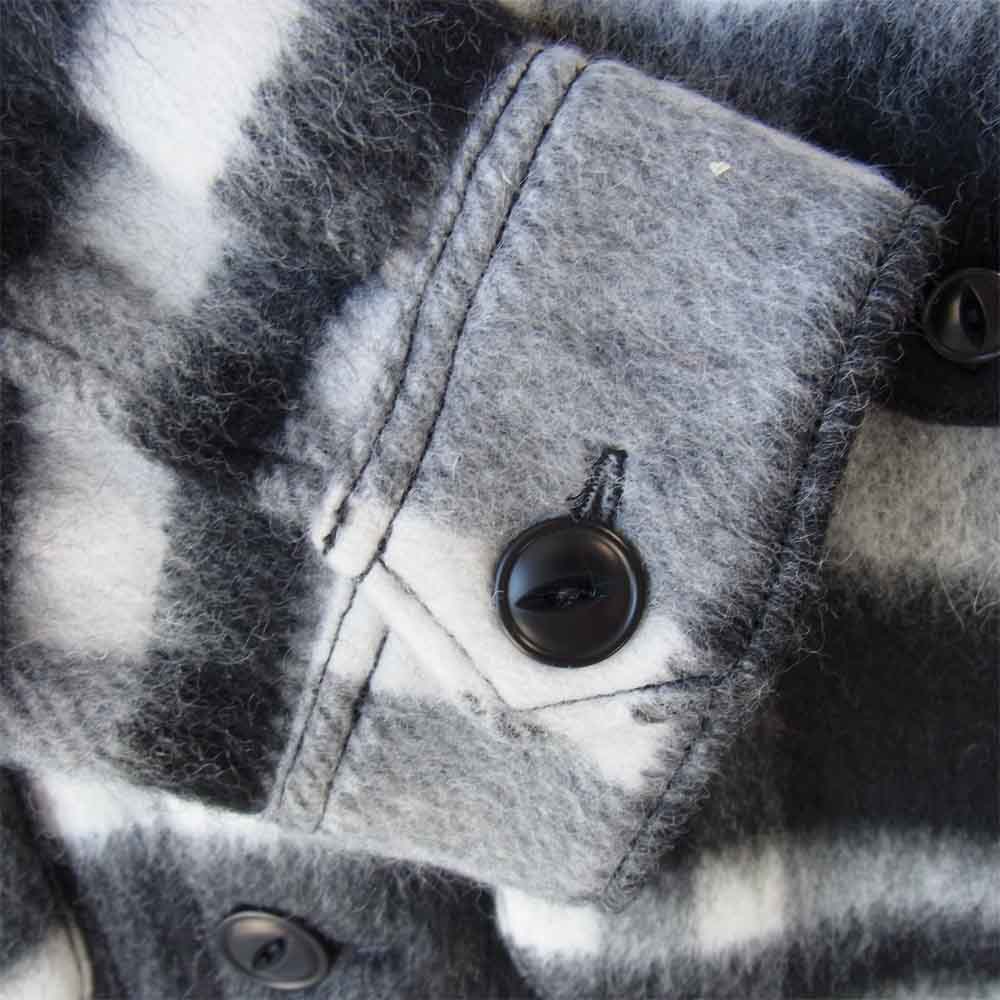 TMT ティーエムティー TJK-F2016 PLAID FUR WORK SHIRT JACKET ブランケット チェック ワーク シャツ ジャケット 黒×白 L【新古品】【未使用】【中古】