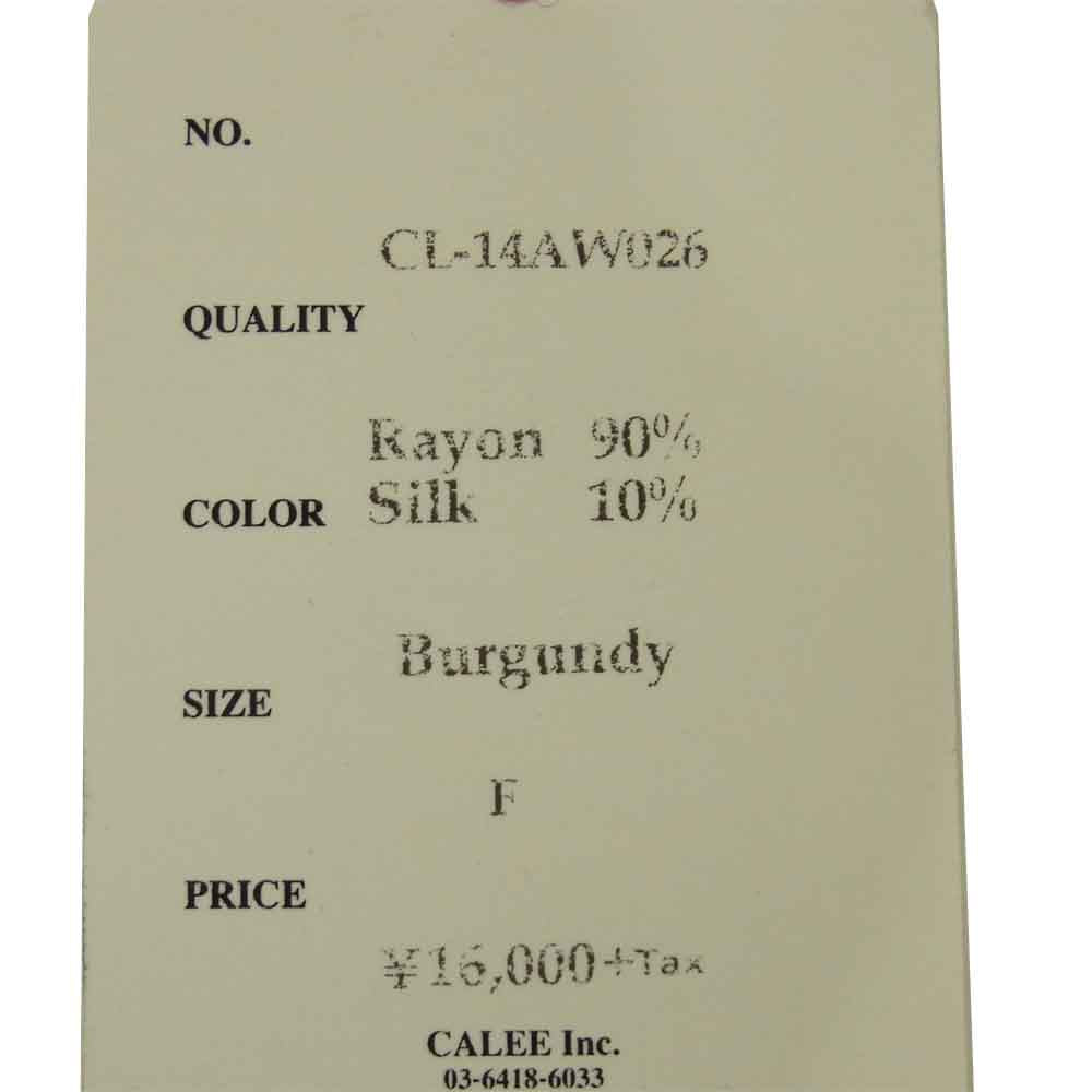 CALEE キャリー CL-14AW026 Silk Mix Rayon Dot Stole シルク混 レーヨン ドット ストール ワインレッド系【極上美品】【中古】