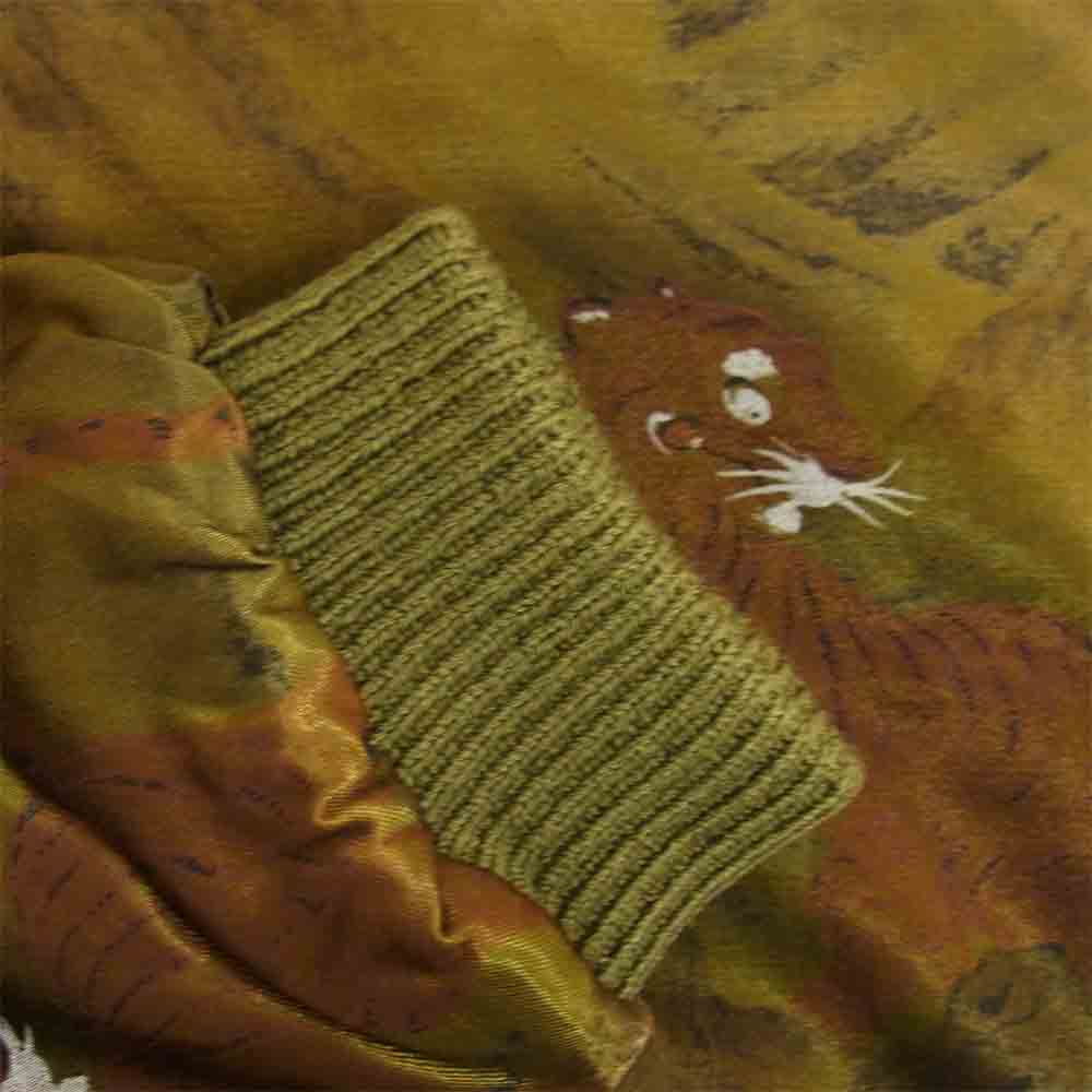 CALEE キャリー 18AW CL-18AW034 Praffin satin tiger pattern rib jacket サテン タイガー ジャケット カーキ系 M【新古品】【未使用】【中古】