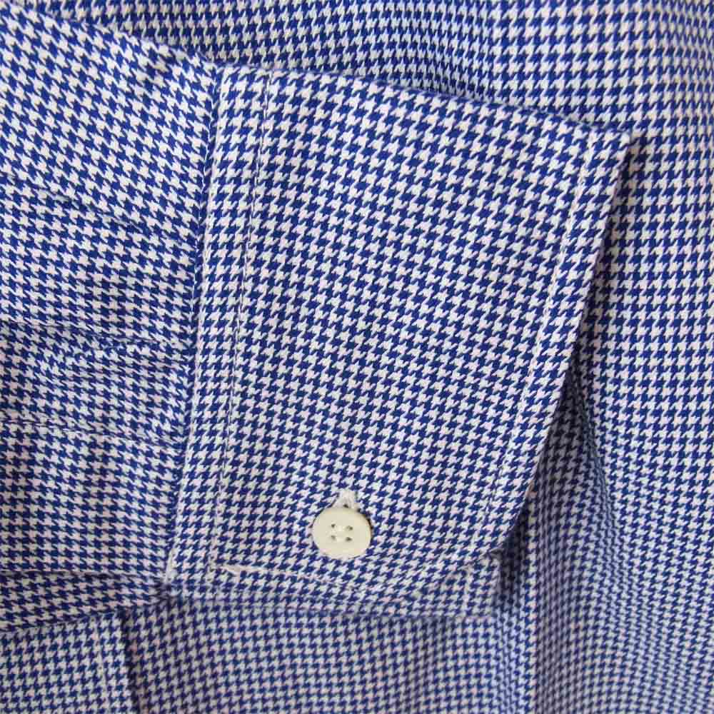 COMME des GARCONS HOMME コムデギャルソンオム AD2012 HJ-B005 千鳥格子 長袖 シャツ 青×白 M【美品】【中古】