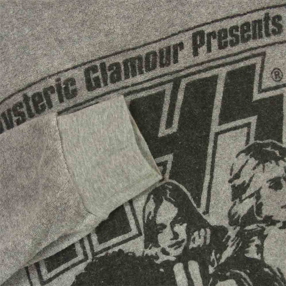 HYSTERIC GLAMOUR ヒステリックグラマー 02181CL05 HYS ALIVE リブ付 パイル 長袖 Tシャツ グレー系 XS【中古】