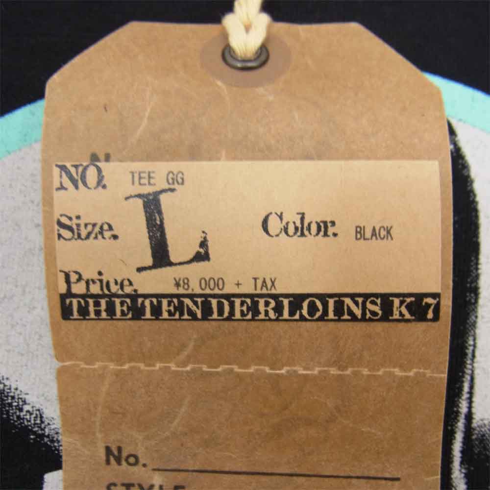 TENDERLOIN テンダーロイン T-TEE GG プリント 半袖 Tシャツ ブラック系 L【新古品】【未使用】【中古】
