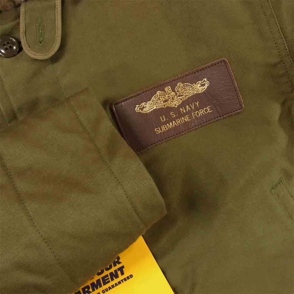 TOY'S McCOY トイズマッコイ TMJ1431 N-1 FELIX SS-374 ロガーヘッド フィリックス ワッペン バックプリント デッキ ジャケット カーキ系 34【新古品】【未使用】【中古】