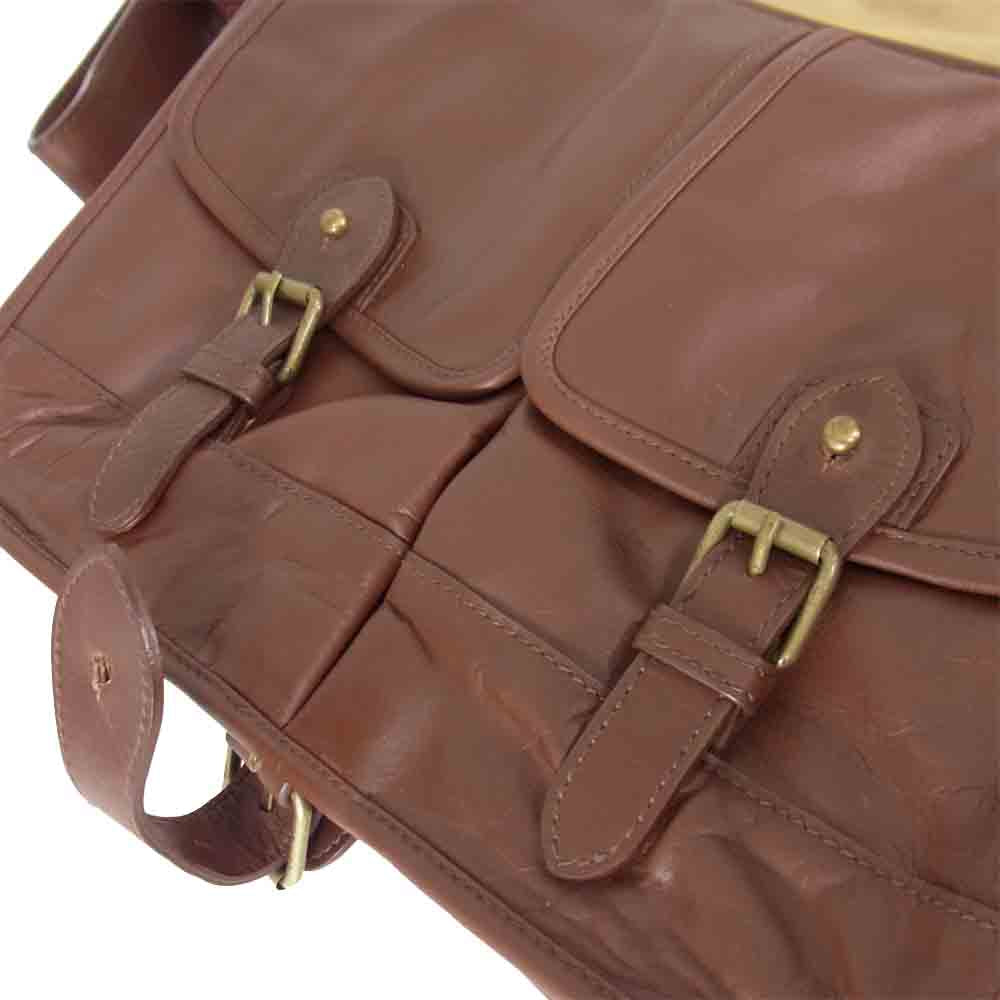 RALPH LAUREN ラルフローレン レザー メッセンジャー ショルダー バッグ ブラウン系【中古】