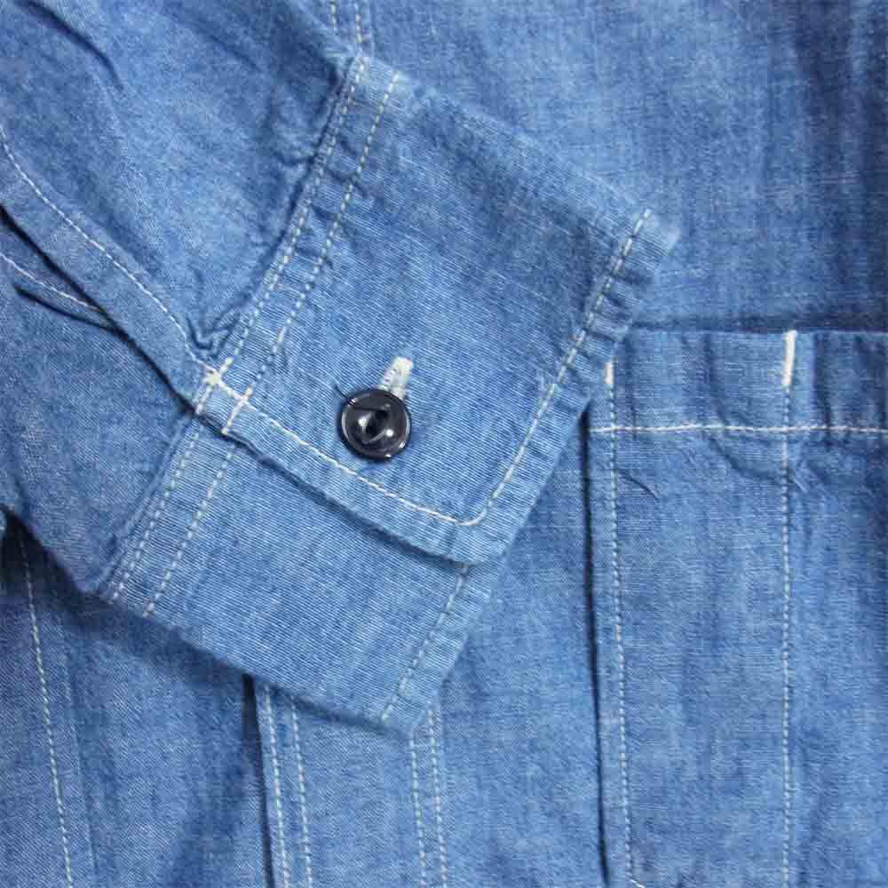 SASAFRAS ササフラス 長袖 コットン シャツ インディゴブルー系 L【中古】