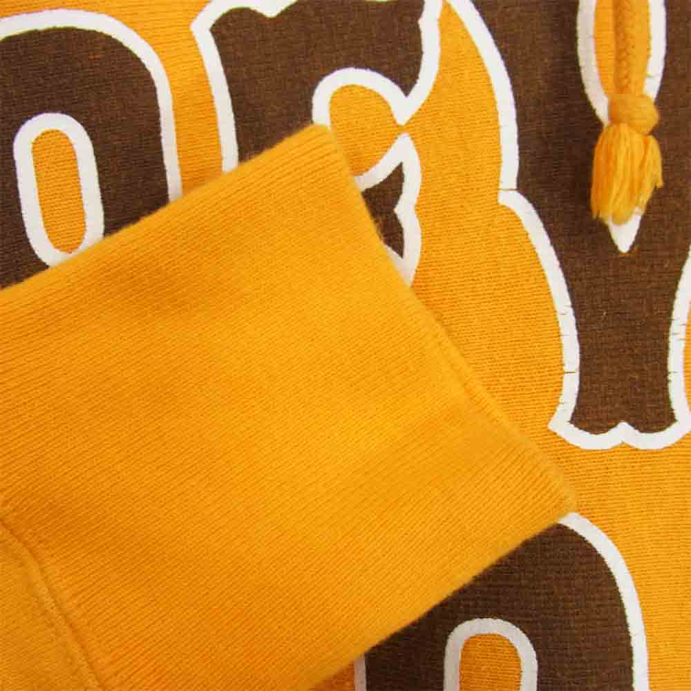 Champion チャンピオン Reverse Weave リバースウィーブ 青単 復刻 フード パーカー イエロー系 L【中古】