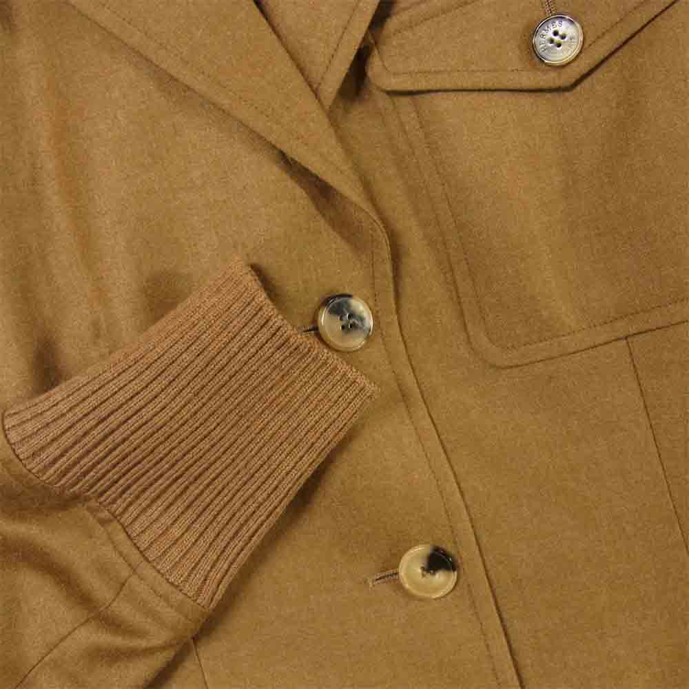 HERMES エルメス 3B 裏地シルク ウール ジャケット フランス製 ブラウン系 36【中古】