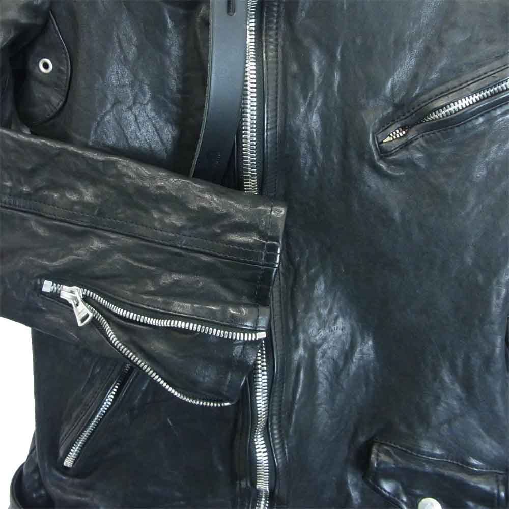イサムカタヤマ バックラッシュ 1773-07 JAPAN SHOULDER GARMENT-DYED DOUBLE RIDERS ジャパン ショルダー ダブル ライダース ブラック系 S 1【新古品】【未使用】【中古】