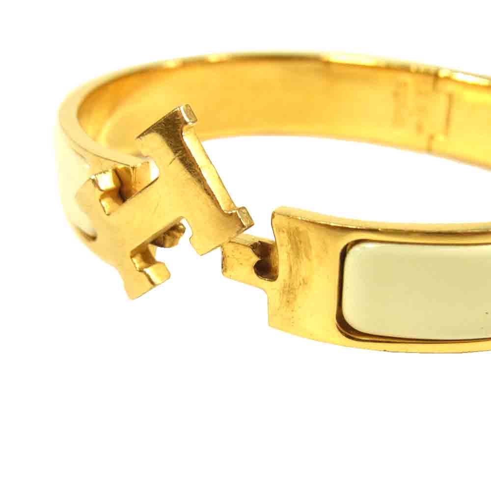 HERMES エルメス クリック クラック PM バングル ゴールド系 ホワイト系【中古】