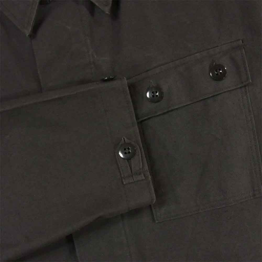 東ドイツ軍 ミリタリー 長袖 ワークシャツ ダークグレー系 48【中古】
