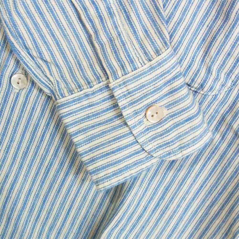 ORGUEIL オルゲイユ OR-5002B Windsor Collar ウィンザーカラー ストライプ シャツ ライトブルー系 38【中古】