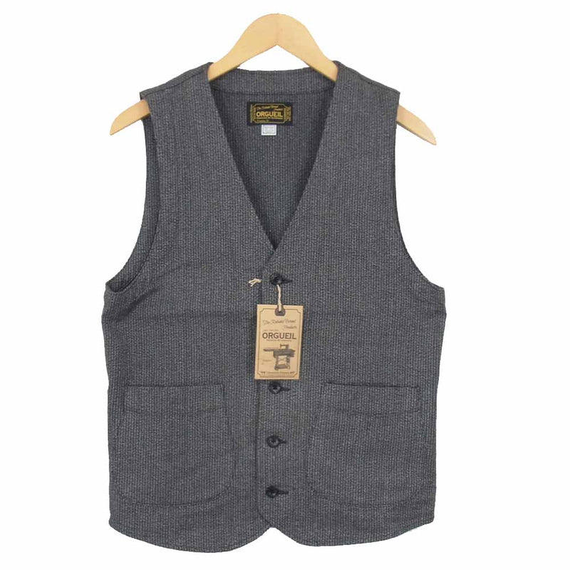 ORGUEIL オルゲイユ OR-4097 Workers Gilet ワーカーズ ジレ ベスト ブラック系 38【美品】【中古】