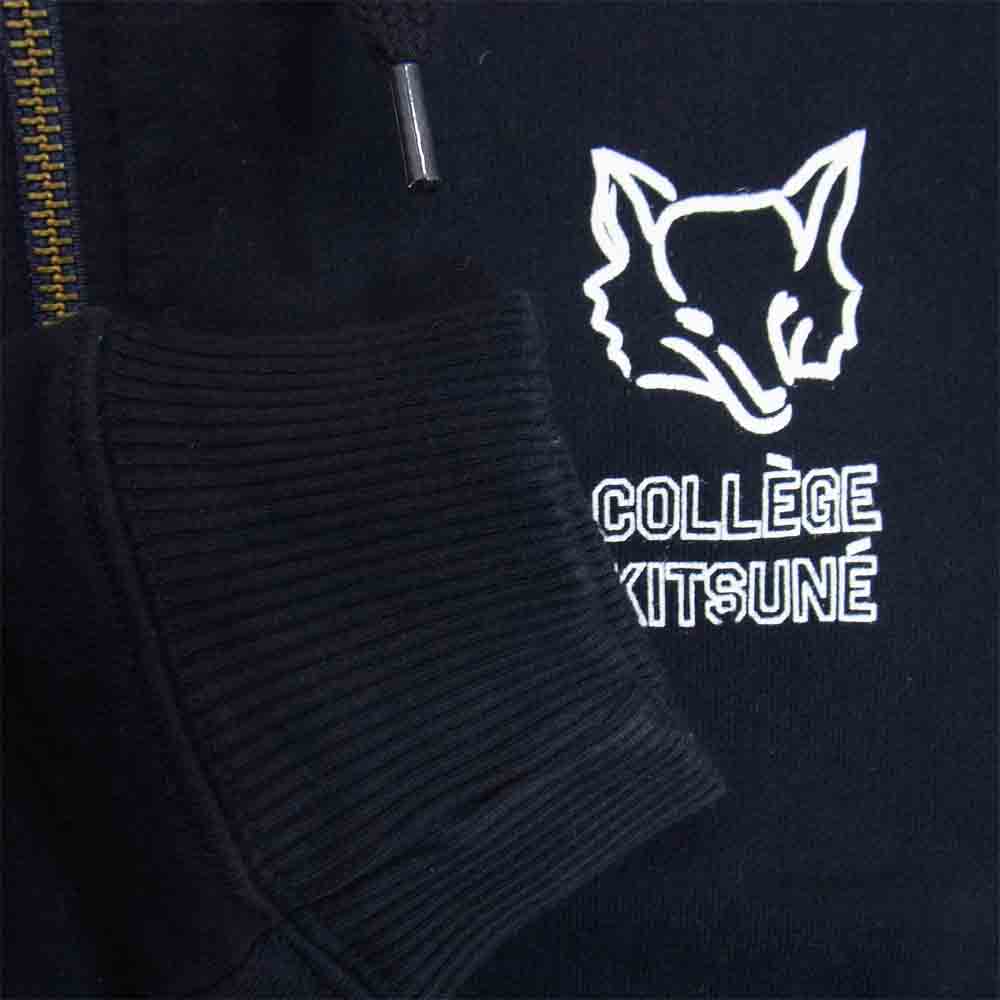 MAISON KITSUNE メゾンキツネ COLLEGE KITSUNE ジップ パーカー ネイビー系 S【中古】