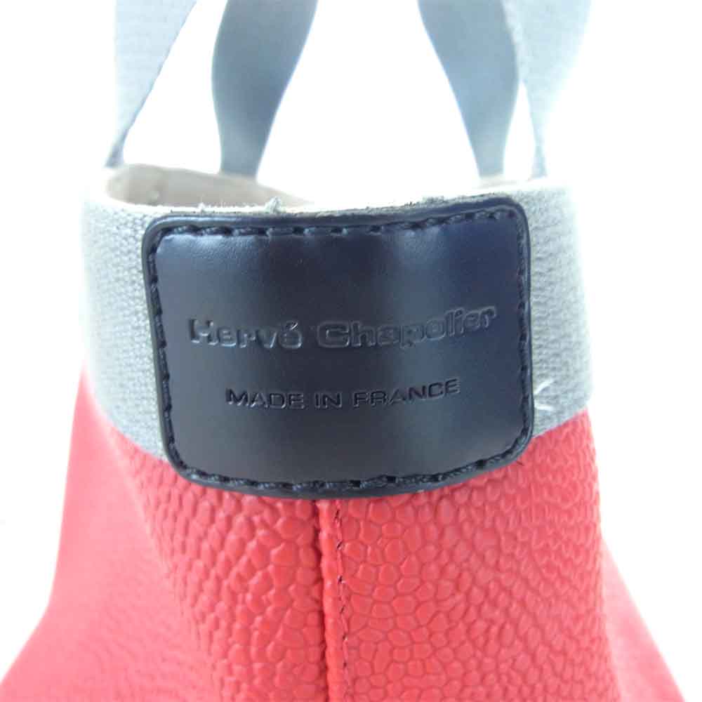 Herve Chapelier エルベ・シャプリエ 701GP リュクス 舟型 トート S グレー レッド グレー系 レッド系【極上美品】【中古】