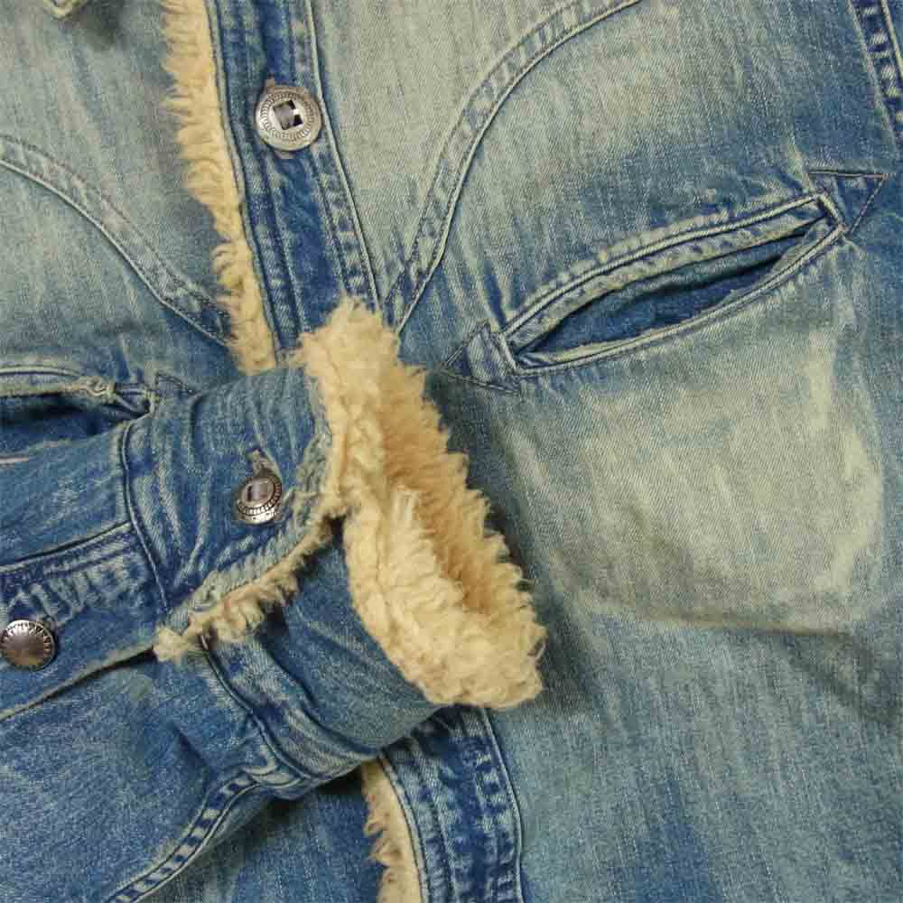 TMT ティーエムティー TJKF2014 DENIM BOA WESTERN SHIRT JACKET デニム ボア ウエスタン シャツ ジャケット インディゴブルー系 L【美品】【中古】