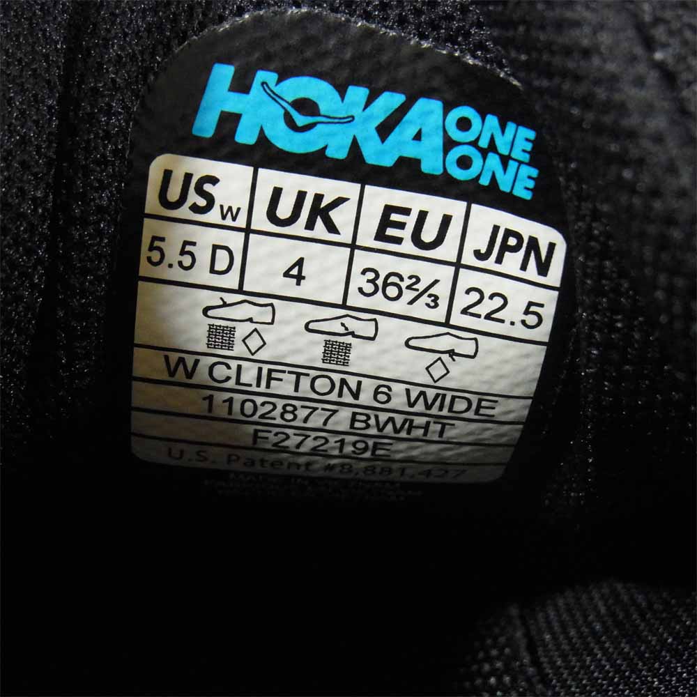 HOKA ONE ONE ホカ オネオネ F27219E CLIFTON6 クリフトン 6 スニーカー ブラック系 US5.5D【中古】