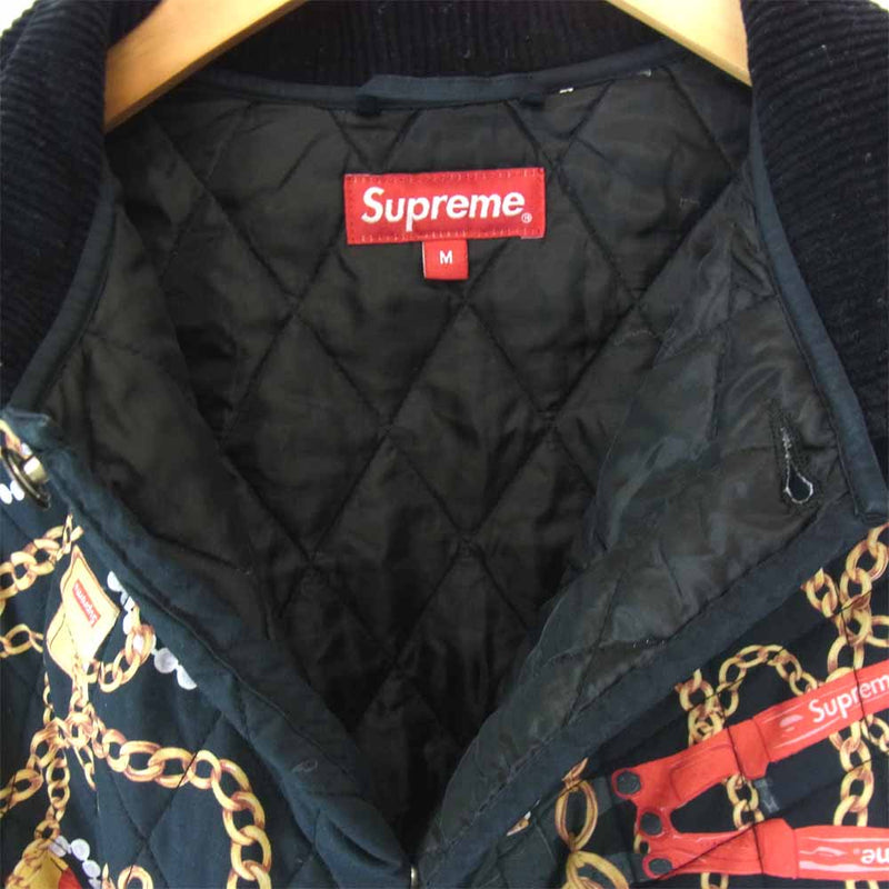 Supreme シュプリーム 20AW Chains Quilted Jacket チェーン キルト ジャケット ブラック系 柄 M【中古】