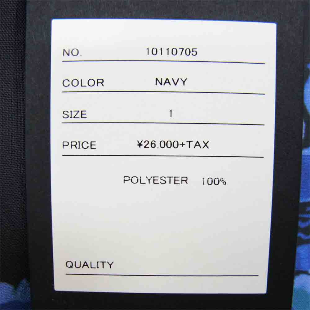 ユハ 10110705 BOTANICAL OPEN COLLAR SHIRT ボタニカル オープン カラー シャツ ネイビー系 1【新古品】【未使用】【中古】