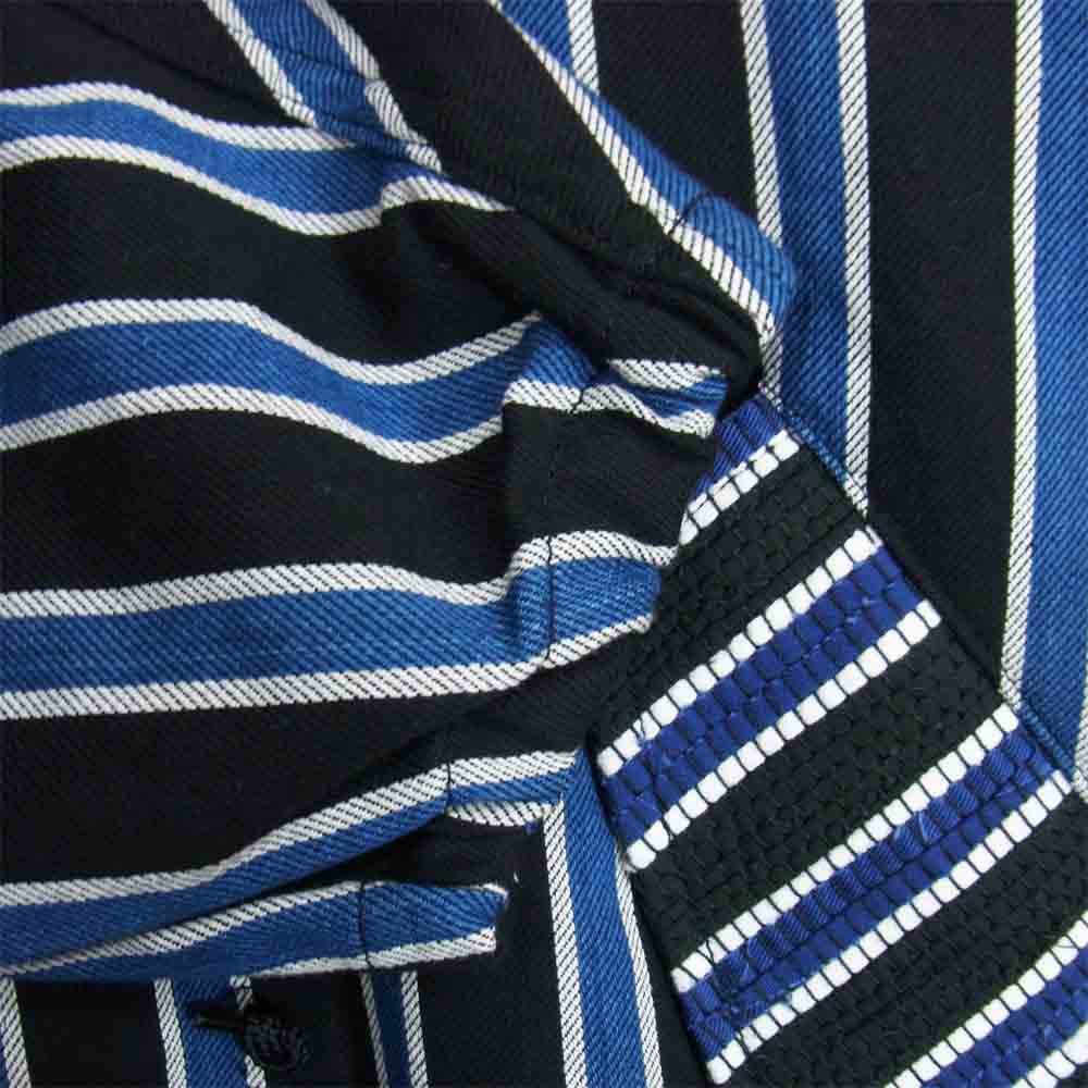 クオン 2002-CO0108 HOODED COAT 裂き織り ストライプ モッズコート ブラック系 M【新古品】【未使用】【中古】