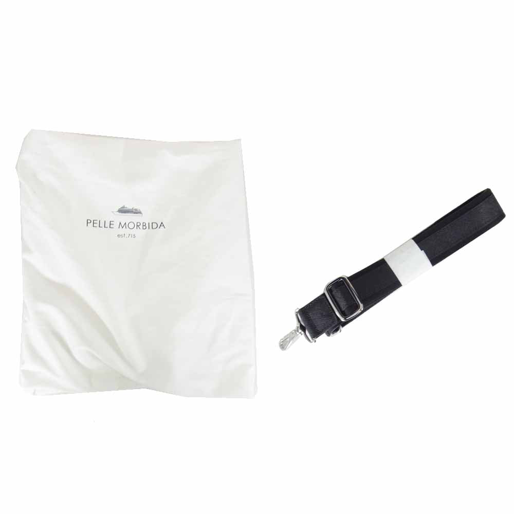 PELLE MORBIDA ペッレモルビダ PMO-CA102 CAPITANO キャピター 1ROOM ナイロン レザー ブリーフ ケース トート ショルダー バッグ ブラック系【新古品】【未使用】【中古】