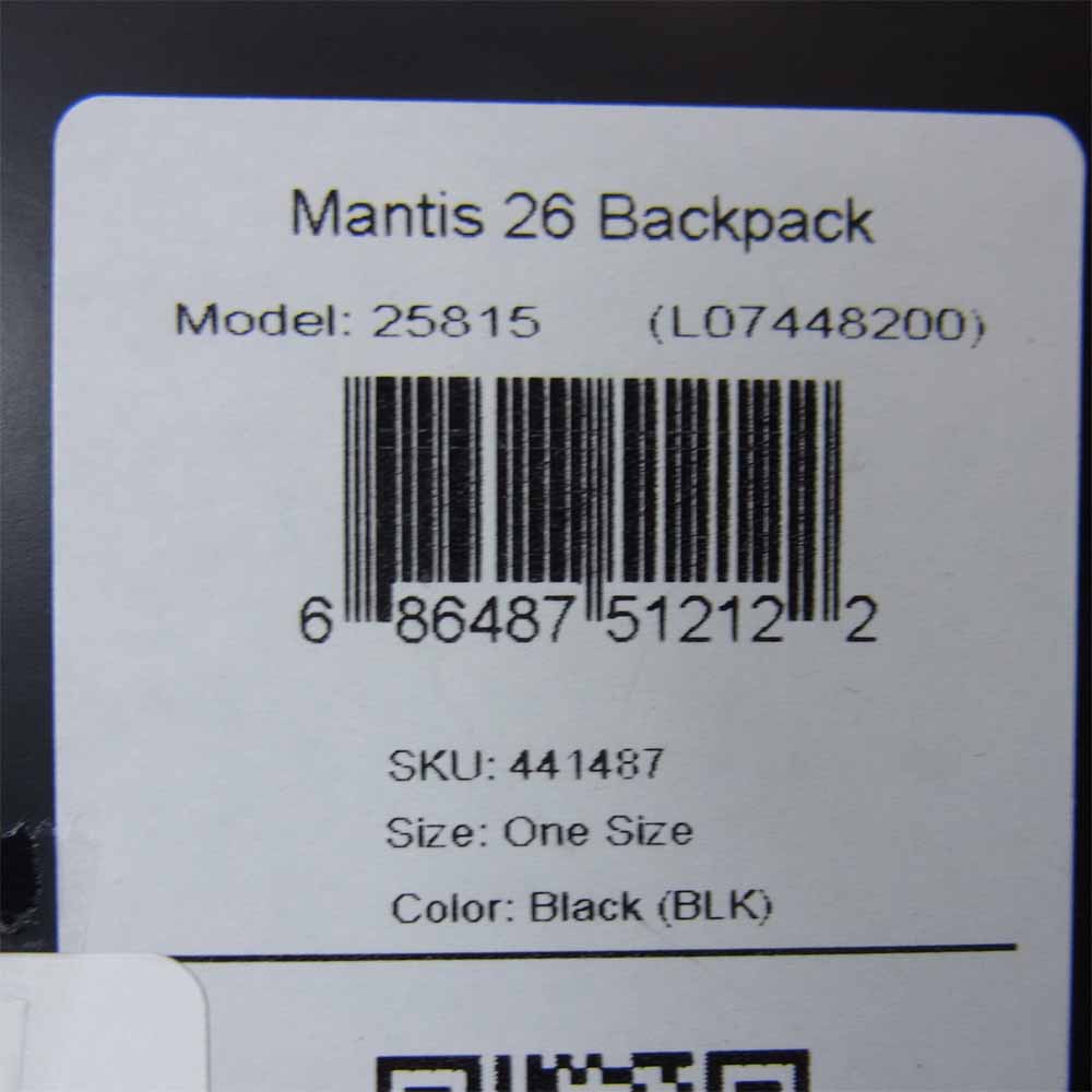 ARC'TERYX アークテリクス 25815 LO7448200 Mantis 26 Backpack マンティス バック パック ブラック系【新古品】【未使用】【中古】