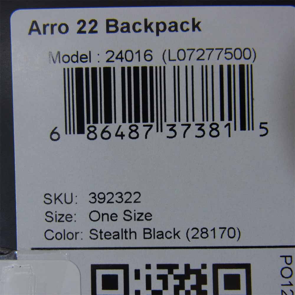 ARC'TERYX アークテリクス Arro 22 Backpack アロー バック パック ブラック系【新古品】【未使用】【中古】