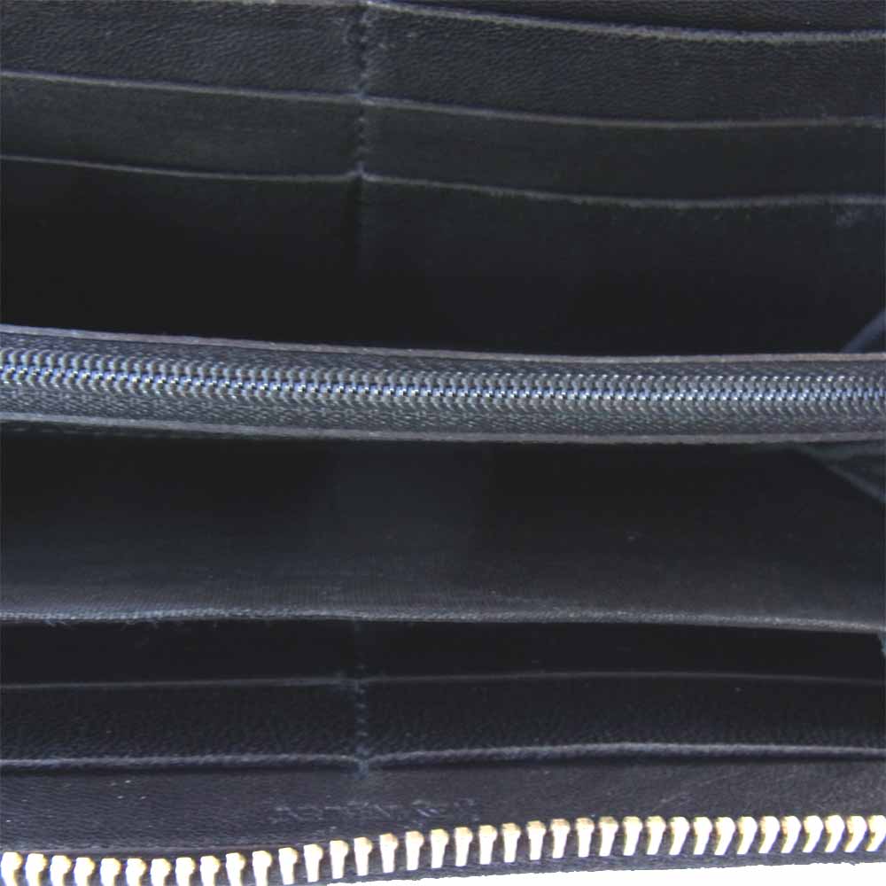 SAINT LAURENT サンローラン Y-MAIL ZIP WALLET ラウンドファスナー 長サイフ ブラック系【中古】
