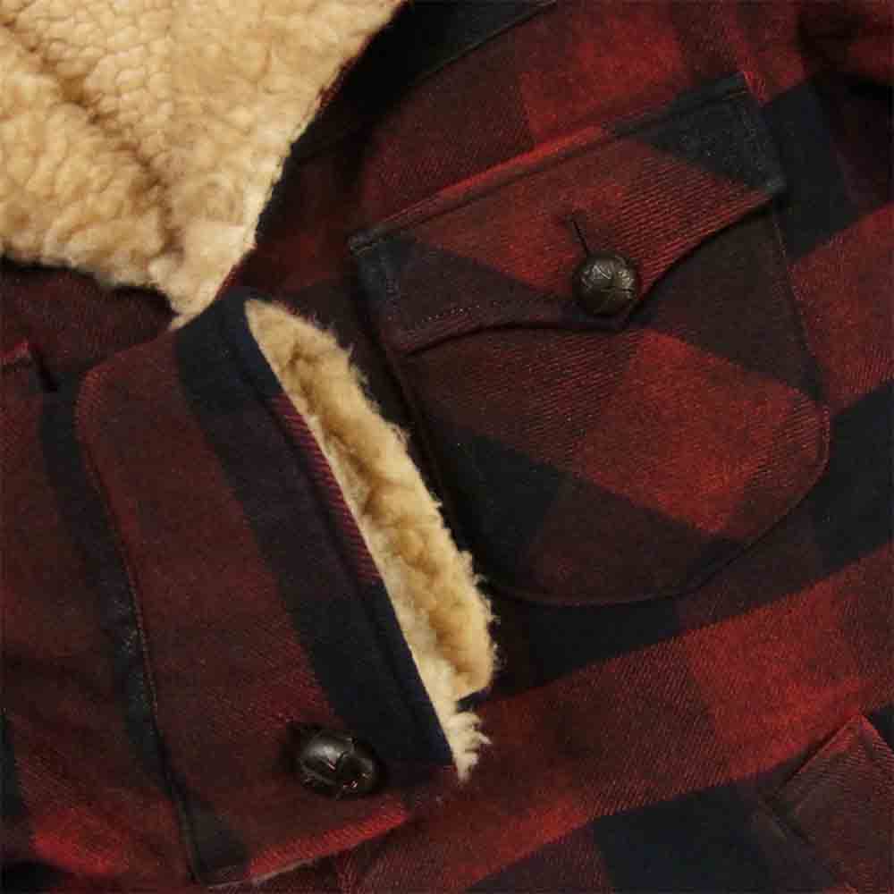 TMT ティーエムティー TJK-F2019 CHECKERED RANCH COAT チェック ボア ランチコート レッド系 L【中古】