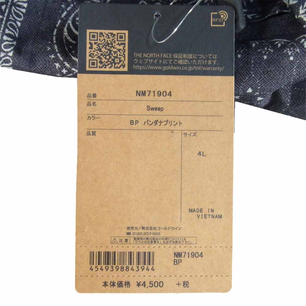 THE NORTH FACE ノースフェイス NW71904 Sweep BP スウィープ バンダナ プリント バッグ ダークネイビー系 4L【新古品】【未使用】【中古】
