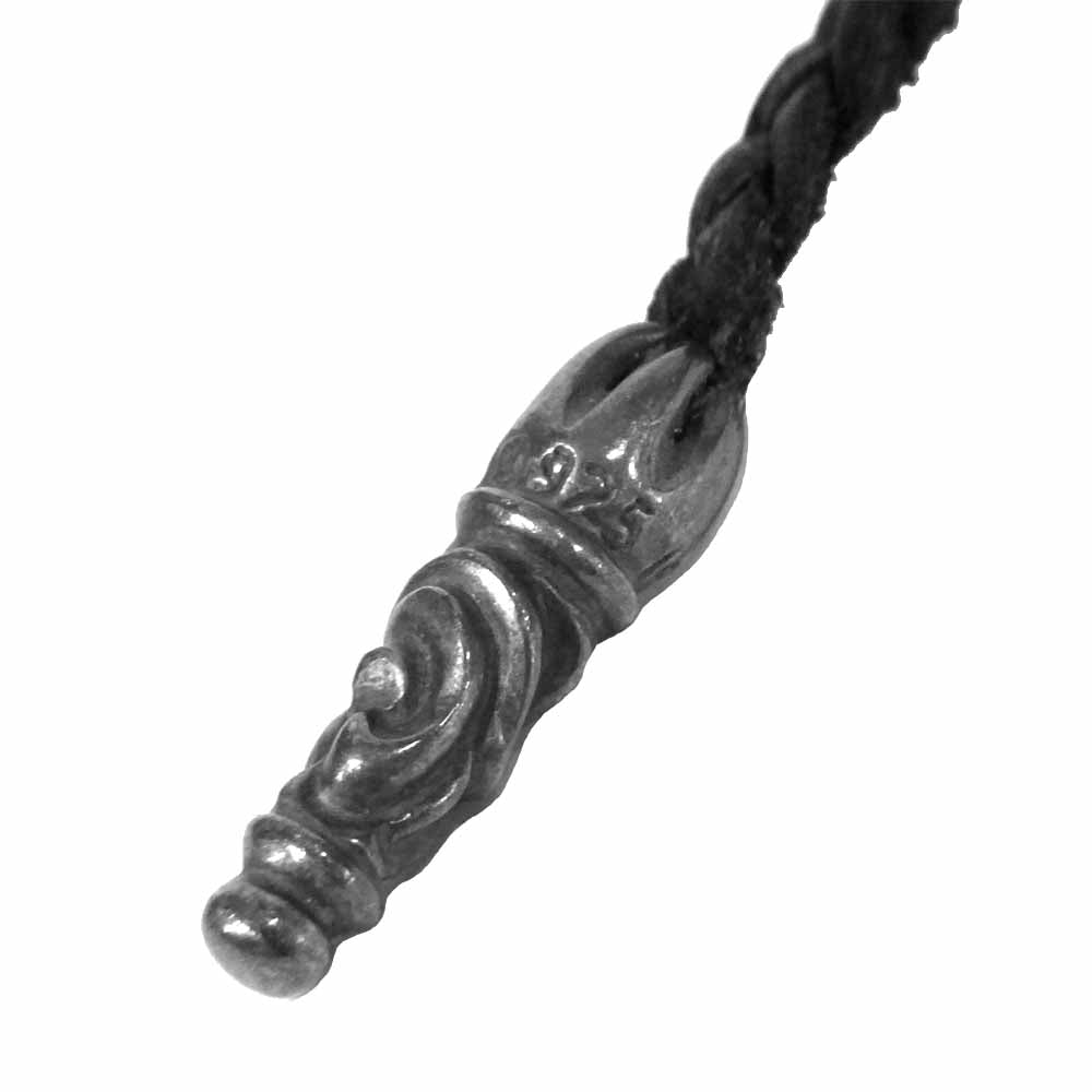 CHROME HEARTS クロムハーツ(原本無) LEATHER BRAID レザーブレード シルバー925 ブラック系【中古】
