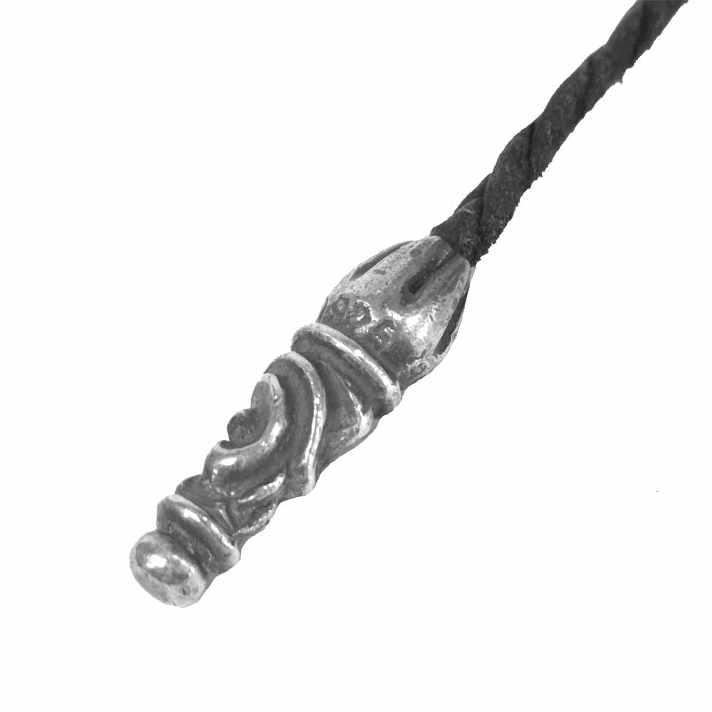 CHROME HEARTS クロムハーツ(原本無) LEATHER BRAID レザー ブレード シルバー925 ブラック系 シルバー系【中古】
