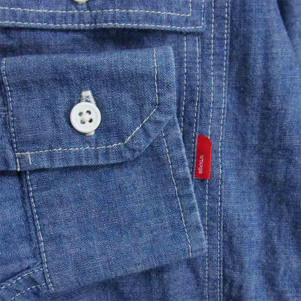 WTAPS ダブルタップス 162GWDT-SHM11 DECK CHAMBRAY LS デッキ シャンブレー ロングスリーブ シャツ インディゴブルー系 M【中古】