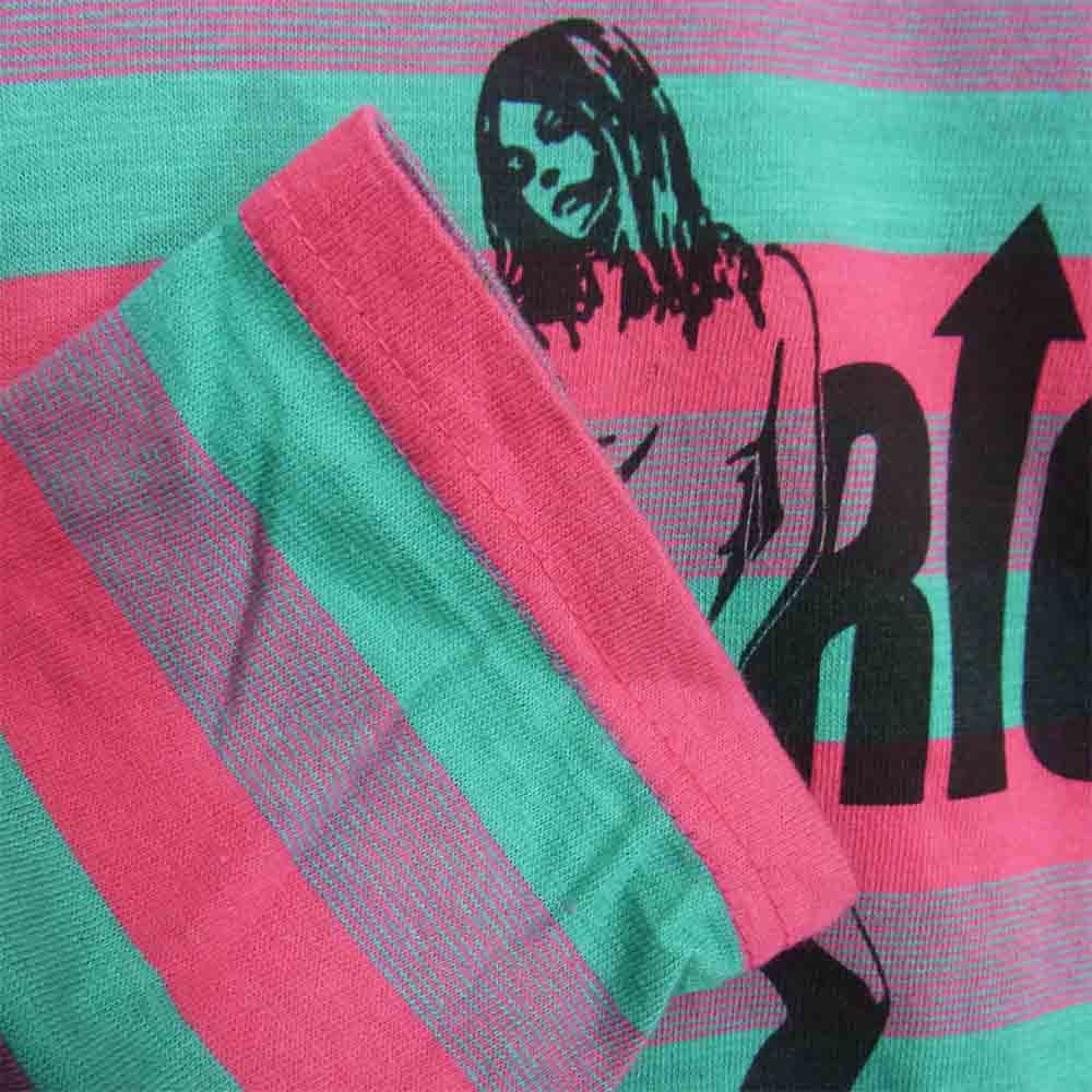 HYSTERIC GLAMOUR ヒステリックグラマー 02181CL06 CRASH プリント 長袖 ボーダー Tシャツ ピンク系 M【中古】
