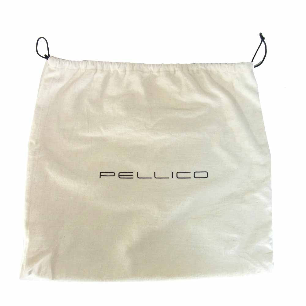 PELLICO ANELLI アネッリ クラッチバッグ クラッチ エナメル レザー ブラック×ベージュ系【中古】