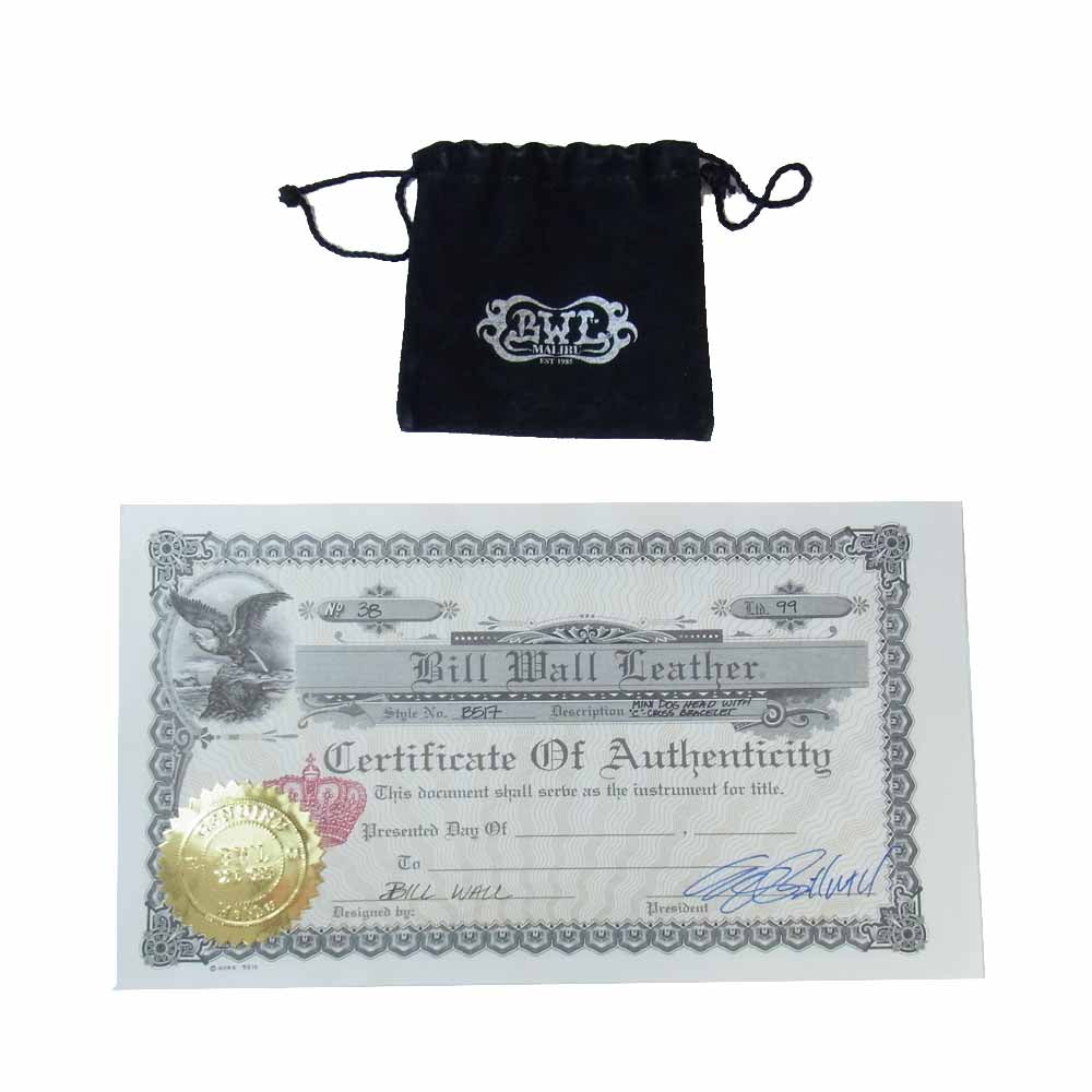 BILL WALL LEATHER ビルウォールレザー MINI DOG HEAD WITH C-CROSS ミニ ドッグ ヘッド クロス ブレスレット シルバー系【中古】