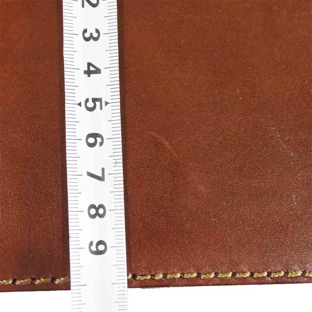 HERZ ヘルツ メモパッドホルダー B7 カバー ホルダー レザー 日本製 ブラウン系【美品】【中古】