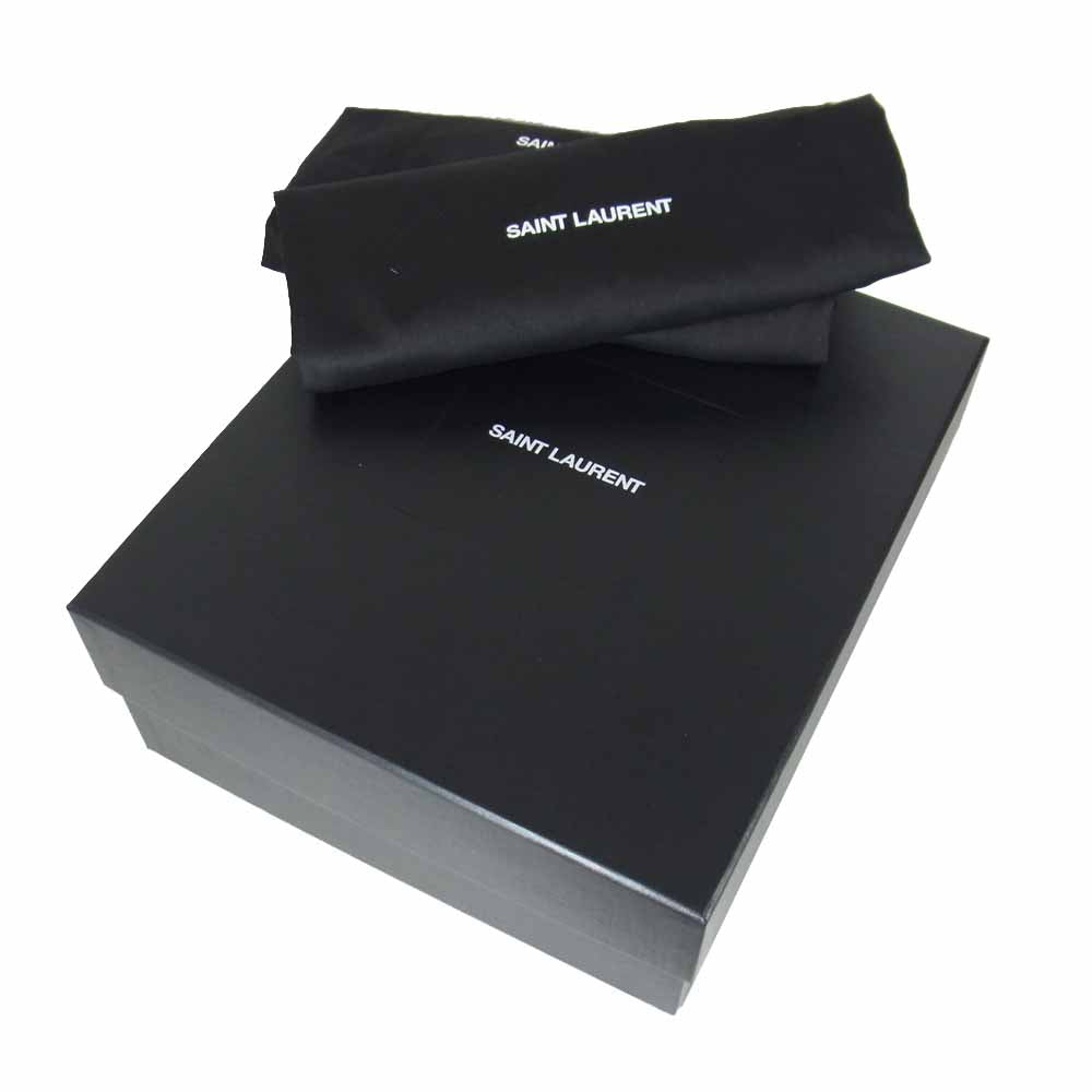 SAINT LAURENT サンローラン 592438 サイドゴア レザー チェルシー ブーツ ブラック系 41 1/2【新古品】【未使用】【中古】