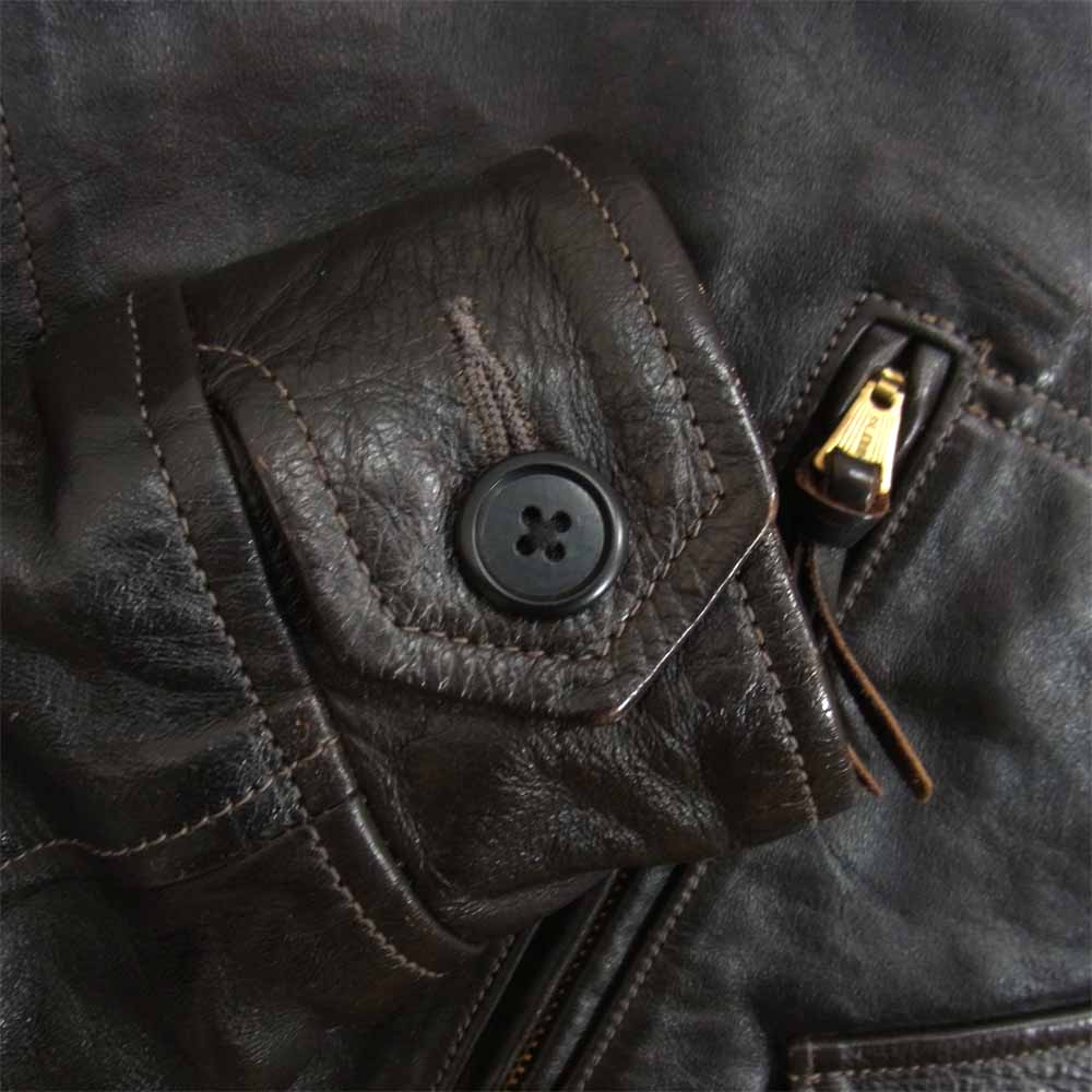 Pherrow's フェローズ GX72 ホースハイド レザージャケット ライダース モーターサイクルジャケット ブラウン系 42【中古】