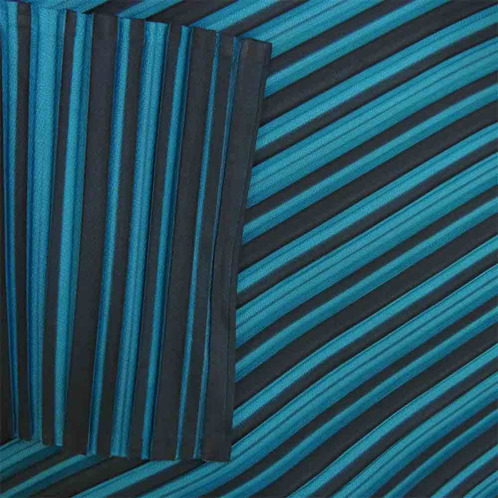 PLEATS PLEASE プリーツプリーズ ISSEY MIYAKE イッセイミヤケ 横プリーツ ワイド カットソー 青緑系 3【美品】【中古】