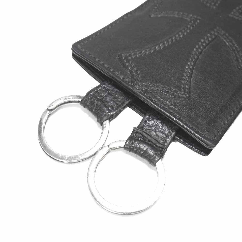 CHROME HEARTS クロムハーツ(原本無) セメタリー クロシェット レザー キーケース ブラック系【中古】