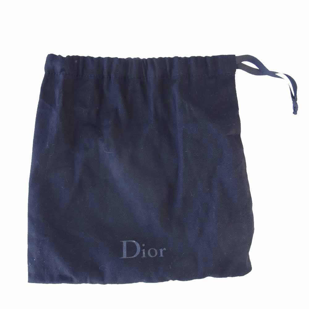 DIOR HOMME ディオールオム スクエア バックル グレインレザー ベルト 黒×紺【美品】【中古】