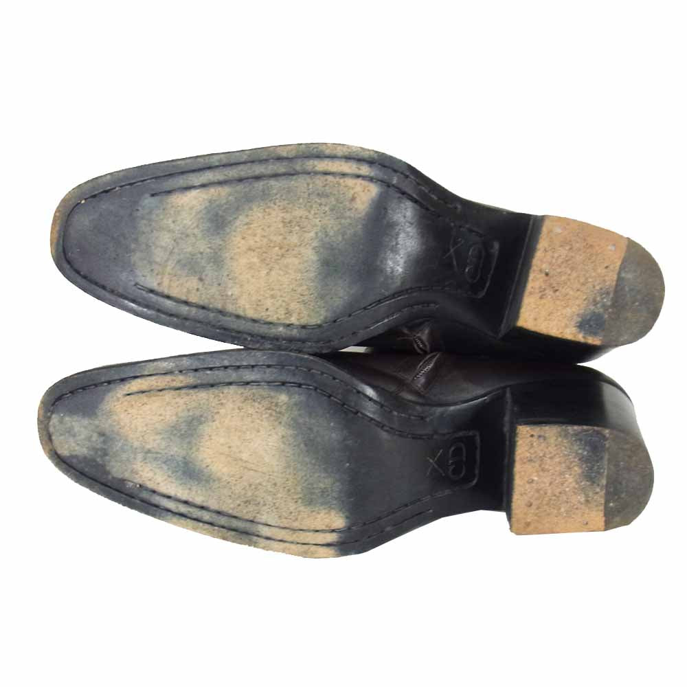 DIOR HOMME ディオールオム 05AW エディ グラムロック期 サイドジップ ヒール ブーツ ブラウン系 42【中古】
