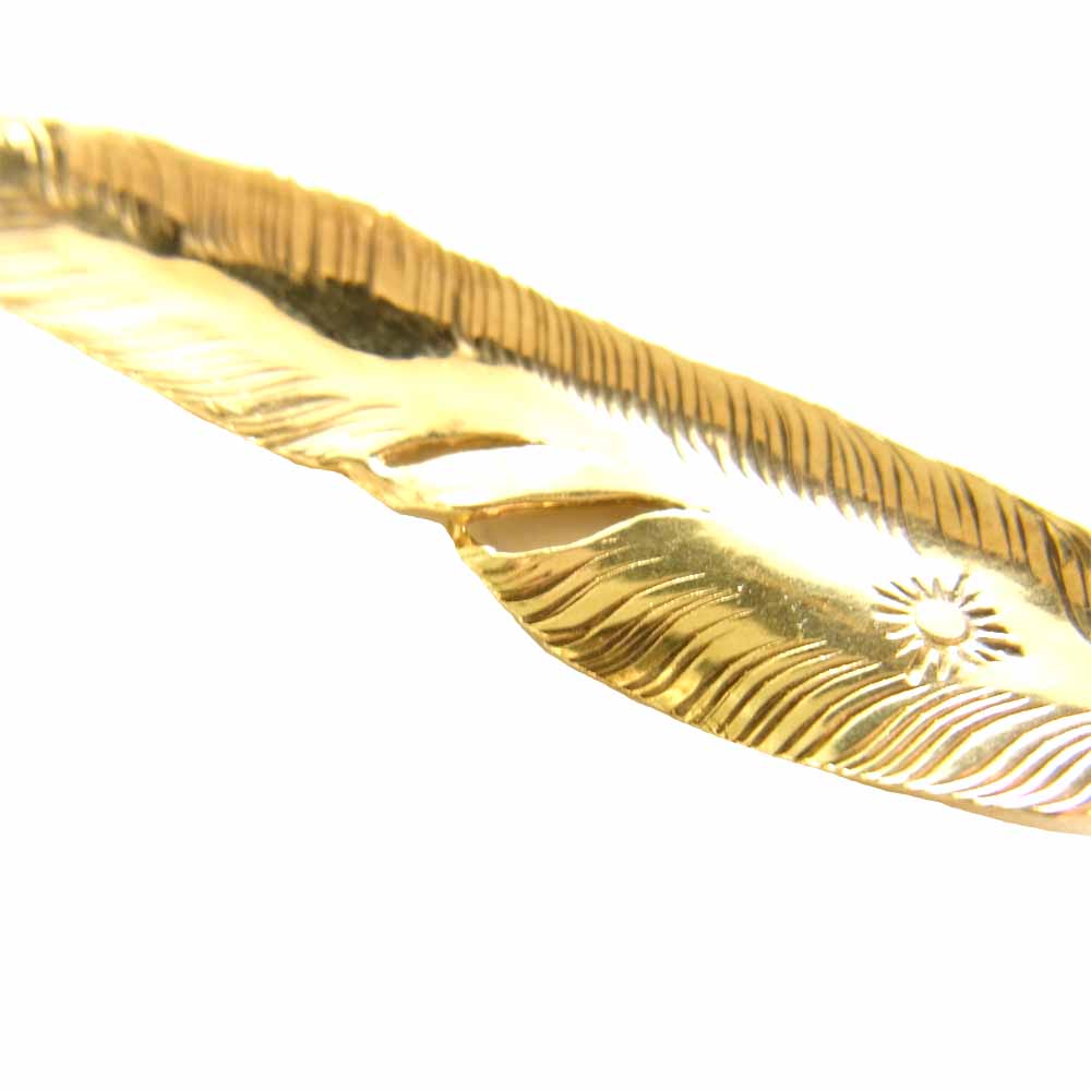 ARIZONA FREEDOM アリゾナフリーダム 18K 全金 フェザー ペンダント トップ 60mm ゴールド系【中古】