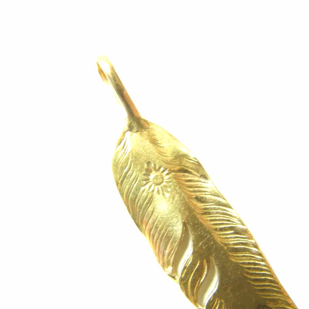 ARIZONA FREEDOM アリゾナフリーダム 18K 全金 フェザー ペンダント トップ 60mm ゴールド系【中古】